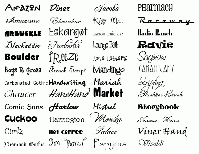 Jenis-jenis font script |Pict by. choidonghoon.wordpress.com 