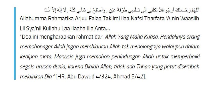 Doa Mohon Diberi Ketenangan Hati Supaya Mendapat Rahmat dalam Bahasa Arab Doa Mohon Diberi Ketenangan Hati Supaya Mendapat Rahmat