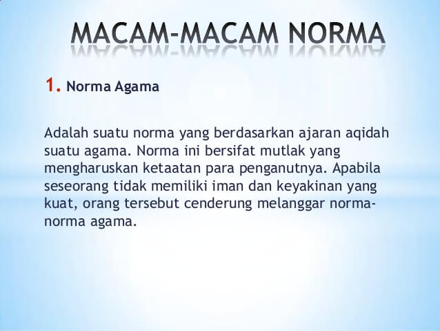 Contoh-contoh Norma Agama yaitu contoh norma agama