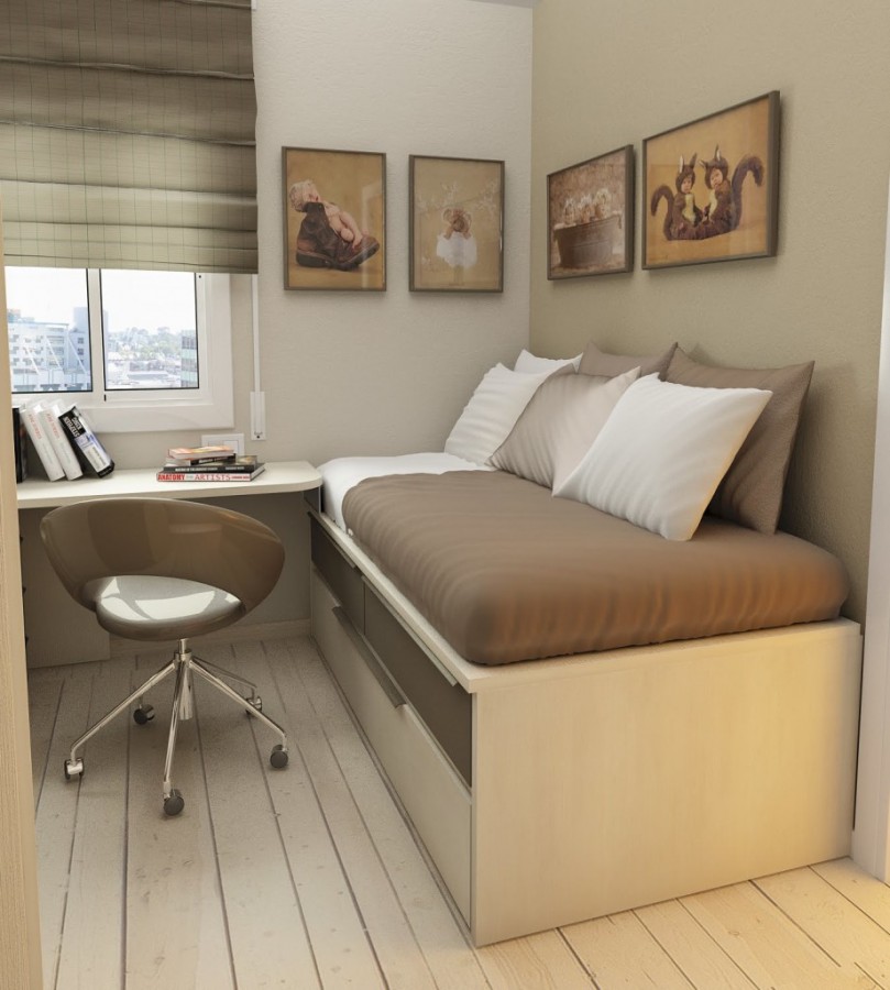 Desain Interior Kamar Tidur Sempit dan Minimalis